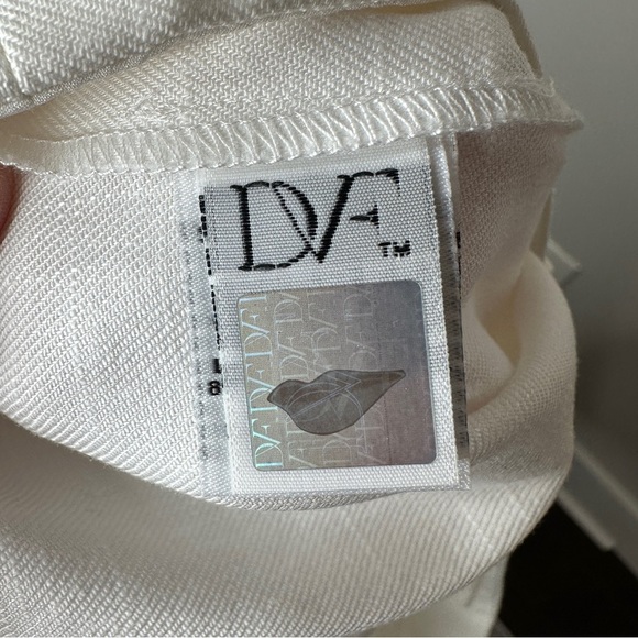 Diane Von Furstenberg Size 14 Naples Stretch‎ White Linen Shorts $198 NWT Beach - Picture 5 of 13